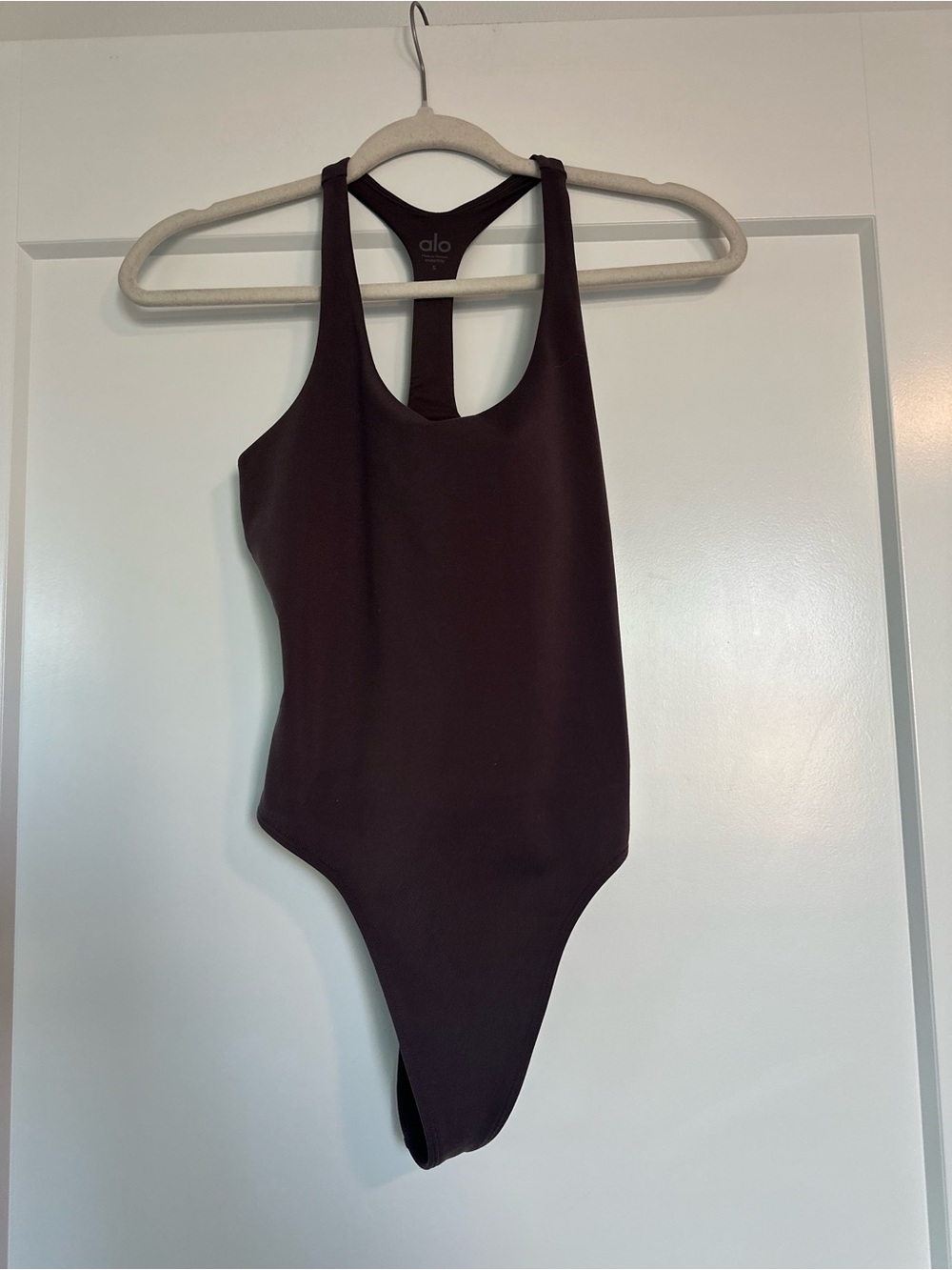 ALO Yoga Women’s Dark Brown Racerback One-Piece Bodysuit